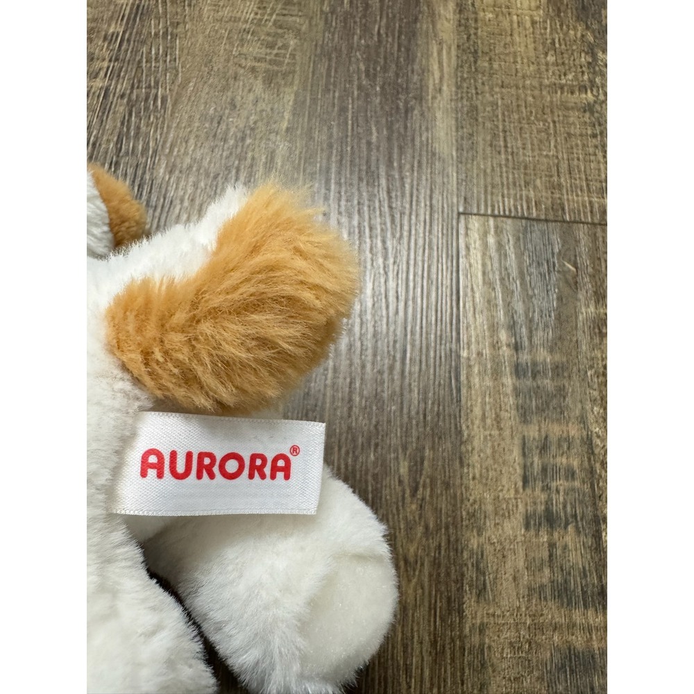 Aurora World‎ White Tan Dog Plush Stuffed Animal Floppy Lying Puppy 8x5 Inch - Picture 2 of 13